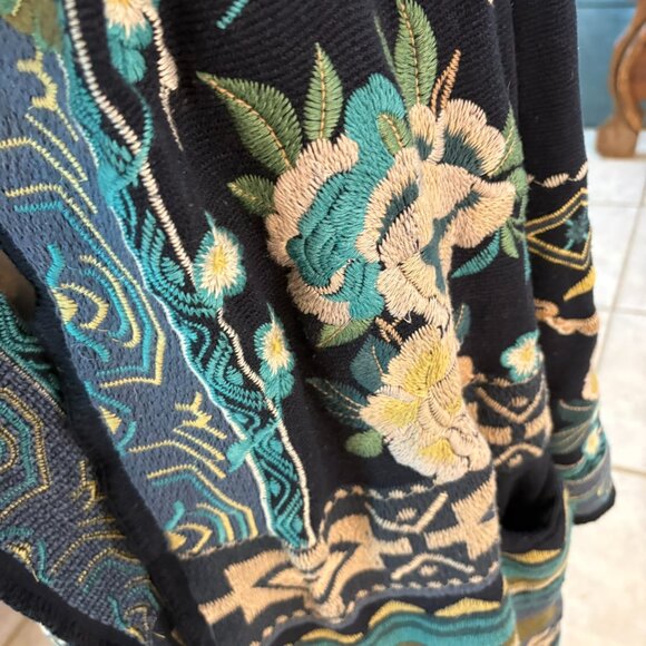 Biya Johnny Was Nimue Embroidered Hooded Boho Duster Cardigan Coat Jacket Size S - Picture 9 of 14